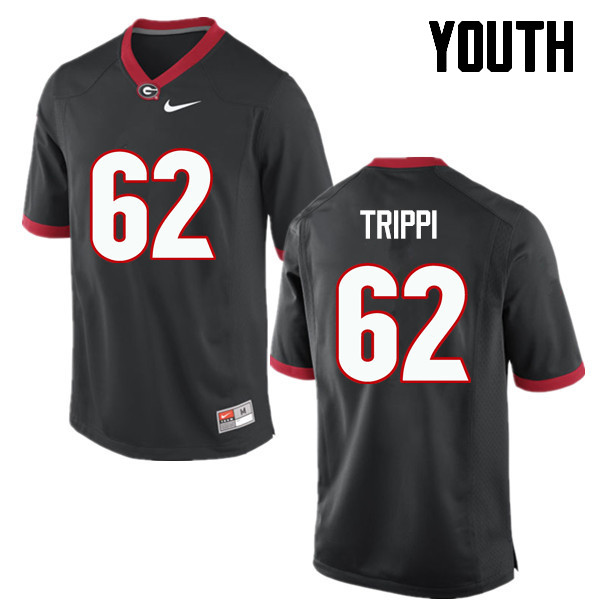 Youth Georgia Bulldogs #62 Charley Trippi College Football Jerseys-Black - Click Image to Close